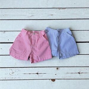 OshKosh B'gosh 2 pairs Shorts Pink Striped & Purple Striped Size 3T